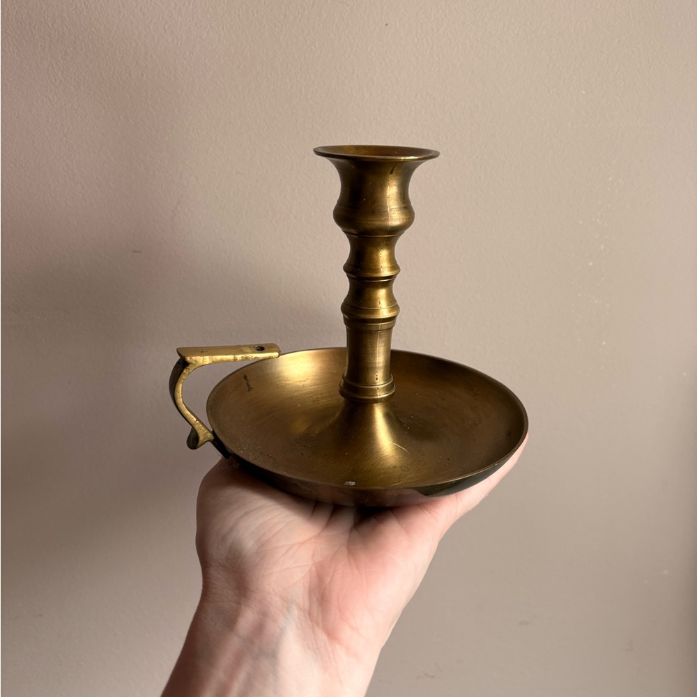 Brass Chamberstick Candlestick Holder
